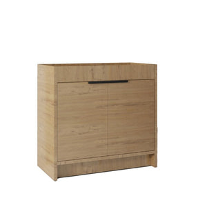 English Elm 30 Inch Freestanding Bathroom Vanity Plywood Cabinet with Soft Close Doors and Storage Oak B2775P510820