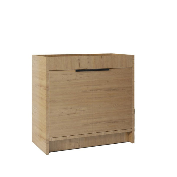 English Elm 30 Inch Freestanding Bathroom Vanity Plywood Cabinet with Soft Close Doors and Storage Oak B2775P510820