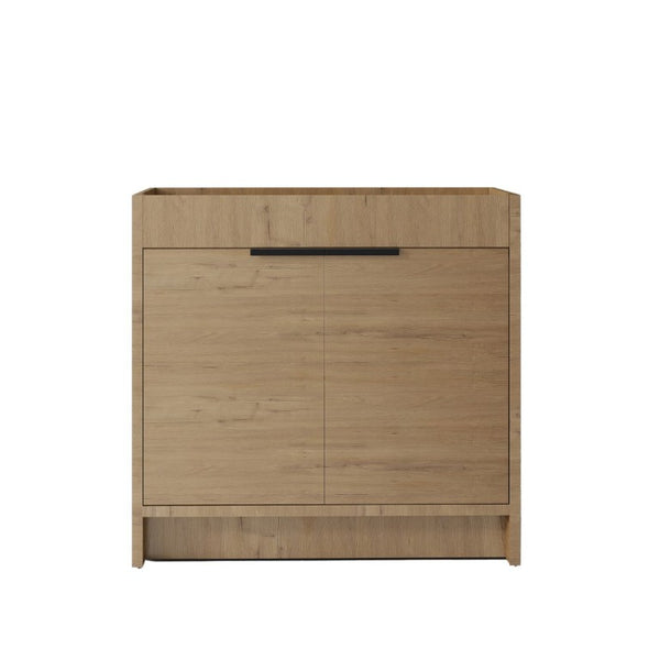 English Elm 30 Inch Freestanding Bathroom Vanity Plywood Cabinet with Soft Close Doors and Storage Oak B2775P510820