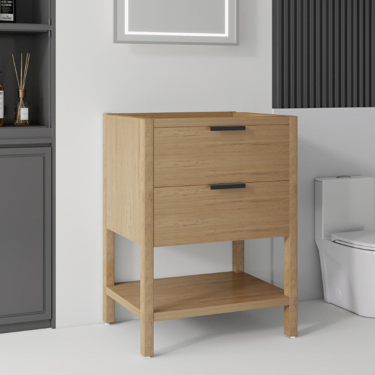 English Elm 30Cultured Marble Basin Sink Spa Style Vanity Top with Triple Faucet Holes Polished Finish Oak Plywood B2775P510823
