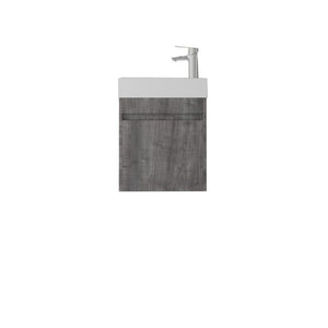 English Elm 18 Inch Wall Mounted Floating Bathroom Vanity with Ceramic Basin and Soft Close Cabinet Grey B2775P510831