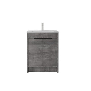 English Elm 30 Inch Freestanding Bathroom Vanity Plywood Cabinet Soft Close Ceramic Sink Included Grey B2775S00054