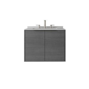English Elm 24 Inch Floating Bathroom Vanity with Undermount Sink and Cultured Marble Top Grey Granite White B2775S00083