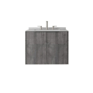 English Elm 24 Inch Floating Bathroom Vanity with Undermount Sink and Cultured Marble Top Grey - A Granite White B2775S00087