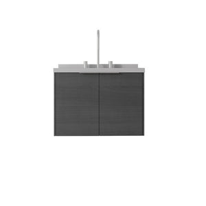 English Elm 24 Inch Floating Bathroom Vanity with Undermount Sink and Cultured Marble Top in Grey B2775S00097