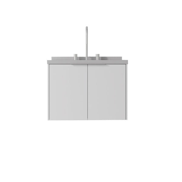 English Elm 24 Inch Floating Bathroom Vanity Plywood Cabinet Undermount Sink Soft Close Door B2775S00099
