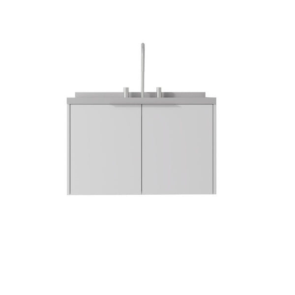 English Elm 30 Inch Floating Bathroom Vanity with Marble Top Undermount Sink and Soft Close Door White Granite White B2775S00127