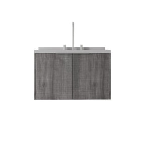 English Elm 30 Inch Floating Bathroom Vanity with Marble Top Undermount Sink and Soft Close Door Grey Granite White - B B2775S00129