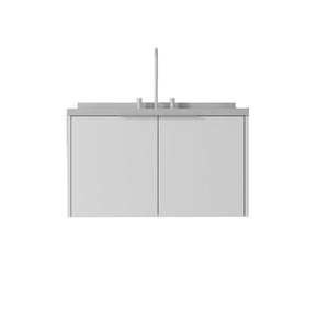 English Elm 36 Inch Wall Mounted Bathroom Vanity with Integrated Sink and Marble Cultured Countertop White Granite White B2775S00155