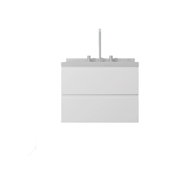 English Elm 24 Inch Floating Bathroom Vanity with Cultured Marble Top Soft Close Drawer Undermount Sink White Carrara White B2775S00246