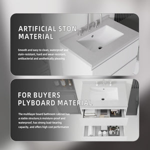 English Elm 24 Inch Floating Bathroom Vanity with Cultured Marble Top Soft Close Drawer Undermount Sink White Granite White B2775S00251
