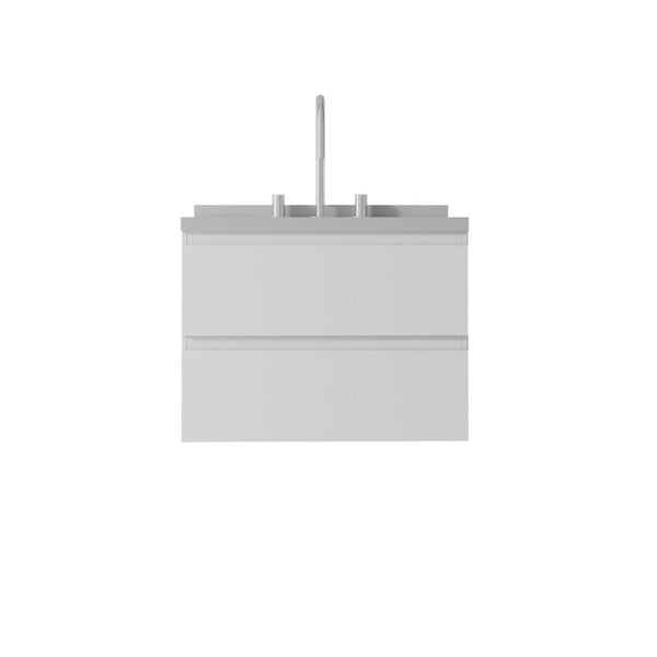 English Elm 24 Inch Floating Bathroom Vanity with Cultured Marble Top Soft Close Drawer Undermount Sink White Granite White B2775S00251