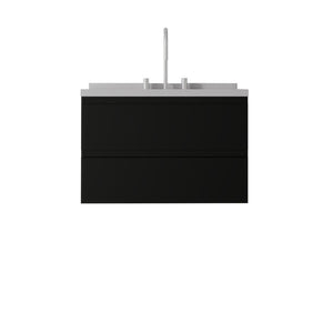 English Elm 30 Inch Floating Bathroom Vanity Plywood Cabinet Cultured Marble Undermount Sink Black Granite White B2775S00272