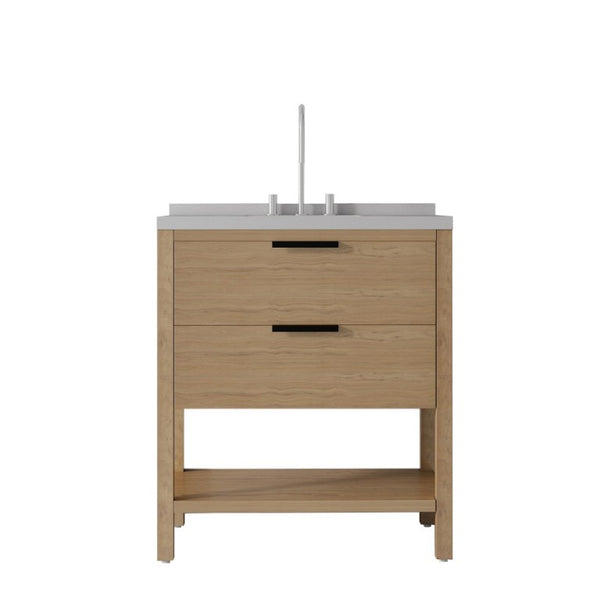 English Elm 36 Inch Freestanding Bathroom Vanity Plywood Cabinet Undermount Sink Marble Top Oak Granite White B2775S00312
