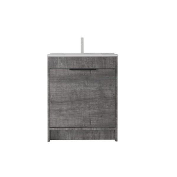 English Elm 36 Inch Freestanding Bathroom Vanity Plywood Cabinet with Ceramic Sink Soft Close Grey B2775S00334