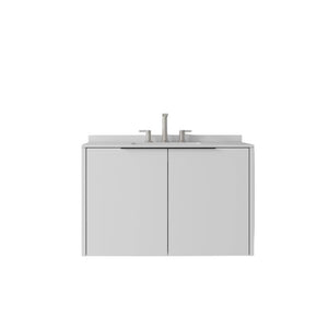 English Elm 36 Inch Floating Bathroom Vanity Cultured Marble Integrated Sink Soft Close Cabinet B2775S00339