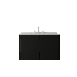 English Elm 36 Inch Wall Mounted Bathroom Vanity Carrara Marble Top Undermount Sink Plywood B2775S00340