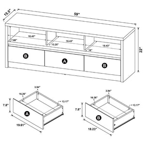 English Elm O'brien Matte Black Low Profile Media Console with Three Drawers for Living Rooms B2777P535863