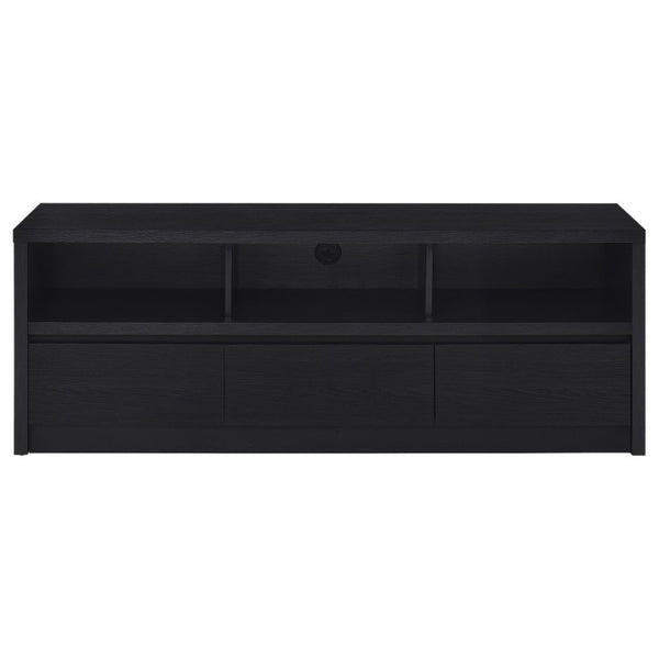 English Elm O'brien Matte Black Low Profile Media Console with Three Drawers for Living Rooms B2777P535863