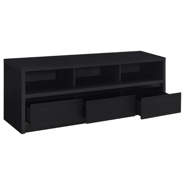English Elm O'brien Matte Black Low Profile Media Console with Three Drawers for Living Rooms B2777P535863