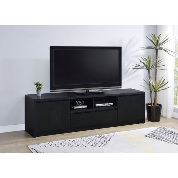 English Elm Sloat Matte Black 78 Inch Media Console with Enclosed Storage and Cable Management B2777P535864