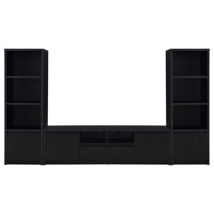 English Elm Sloat Matte Black 78 Inch Media Console with Enclosed Storage and Cable Management B2777P535864