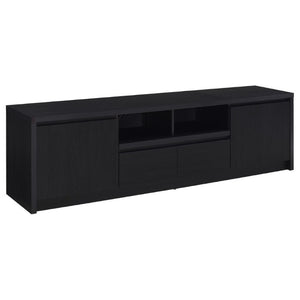English Elm Sloat Matte Black 78 Inch Media Console with Enclosed Storage and Cable Management B2777P535864