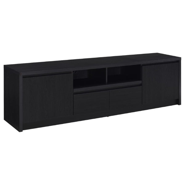 English Elm Sloat Matte Black 78 Inch Media Console with Enclosed Storage and Cable Management B2777P535864