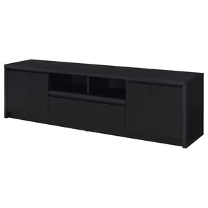 English Elm Sloat Matte Black 78 Inch Media Console with Enclosed Storage and Cable Management B2777P535864