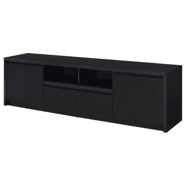 English Elm Sloat Matte Black 78 Inch Media Console with Enclosed Storage and Cable Management B2777P535864
