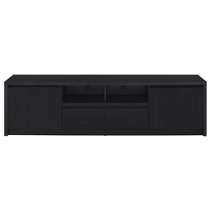 English Elm Sloat Matte Black 78 Inch Media Console with Enclosed Storage and Cable Management B2777P535864