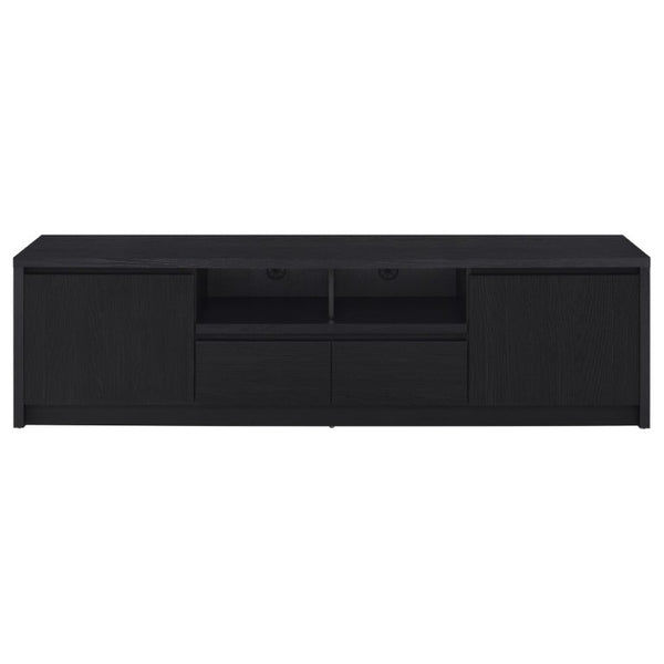 English Elm Sloat Matte Black 78 Inch Media Console with Enclosed Storage and Cable Management B2777P535864
