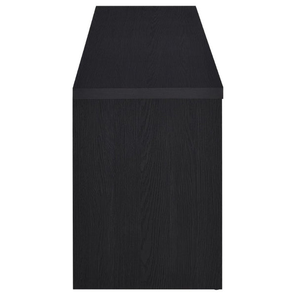 English Elm Sloat Matte Black 78 Inch Media Console with Enclosed Storage and Cable Management B2777P535864