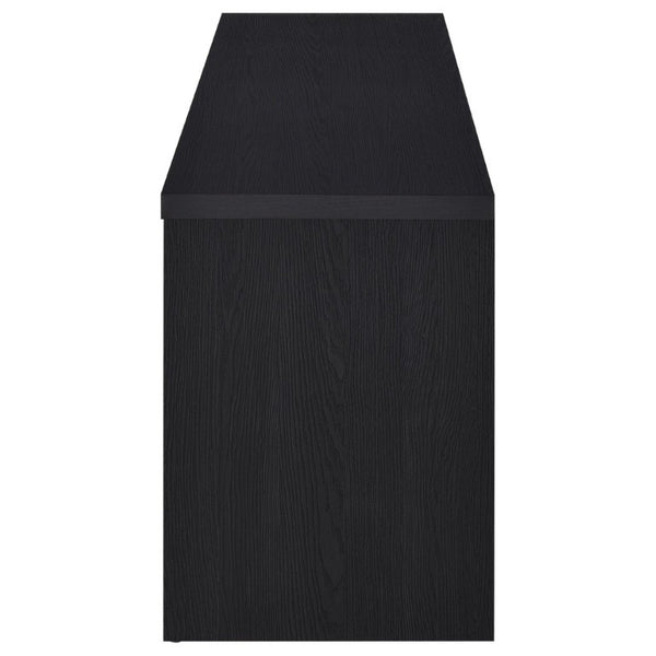 English Elm Sloat Matte Black 78 Inch Media Console with Enclosed Storage and Cable Management B2777P535864