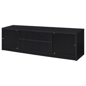 English Elm Sloat Matte Black 78 Inch Media Console with Enclosed Storage and Cable Management B2777P535864