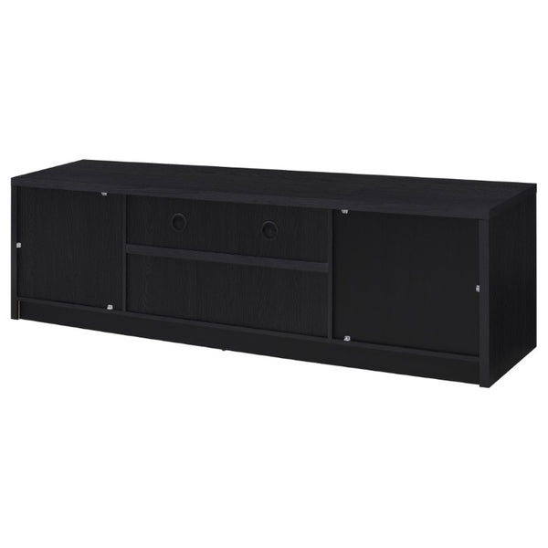 English Elm Sloat Matte Black 78 Inch Media Console with Enclosed Storage and Cable Management B2777P535864