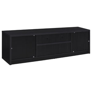 English Elm Sloat Matte Black 78 Inch Media Console with Enclosed Storage and Cable Management B2777P535864