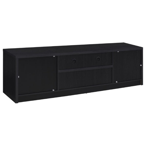 English Elm Sloat Matte Black 78 Inch Media Console with Enclosed Storage and Cable Management B2777P535864