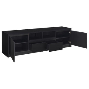 English Elm Sloat Matte Black 78 Inch Media Console with Enclosed Storage and Cable Management B2777P535864