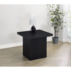 English Elm Exeter Matte Black Square End Table Modern Geometric Accent for Living Room Decor B2777P535865