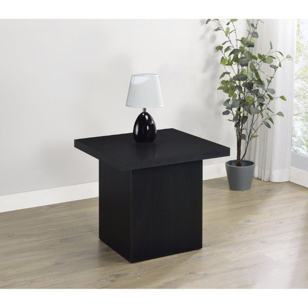 English Elm Exeter Matte Black Square End Table Modern Geometric Accent for Living Room Decor B2777P535865