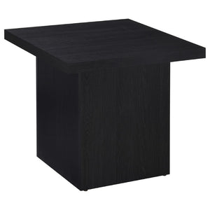 English Elm Exeter Matte Black Square End Table Modern Geometric Accent for Living Room Decor B2777P535865