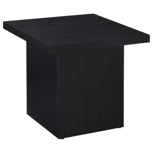 English Elm Exeter Matte Black Square End Table Modern Geometric Accent for Living Room Decor B2777P535865