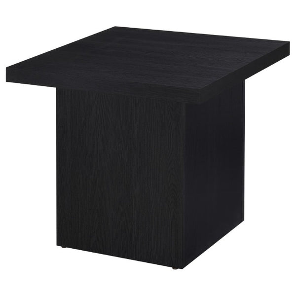 English Elm Exeter Matte Black Square End Table Modern Geometric Accent for Living Room Decor B2777P535865