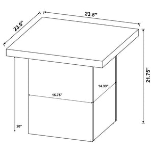 English Elm Exeter Matte Black Square End Table Modern Geometric Accent for Living Room Decor B2777P535865