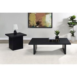 English Elm Exeter Matte Black Square End Table Modern Geometric Accent for Living Room Decor B2777P535865