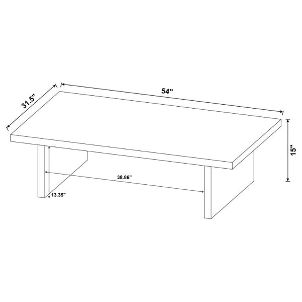 English Elm Caroline Matte Black Laminate Coffee Table Low Profile Modern Living Room Accent B2777P535866