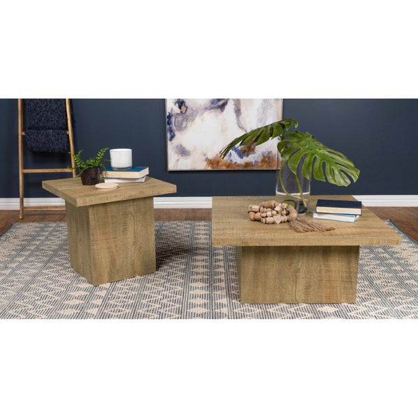 English Elm Exeter Square Coffee Table with Mango Wood Grain Finish for Modern Living Rooms B2777P535867
