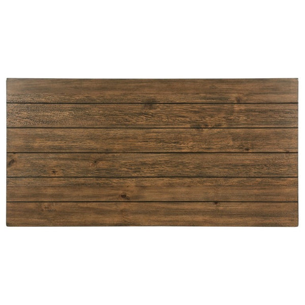 English Elm Castleton Rustic Pine Coffee Table with Open Storage Shelf for Farmhouse Living Rooms Distressed Brown B2777P535870