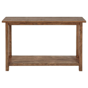 English Elm Castleton Rustic Entryway Console Table with Open Shelf and Distressed Wood Finish B2777P535871